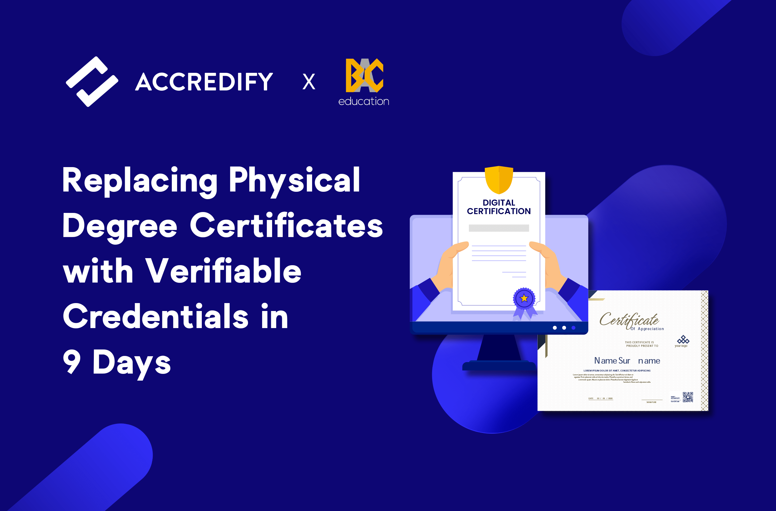 Accredify x BAC Education Group: Replacing Physical Degree Certificates with Verifiable Credentials in 9 Days