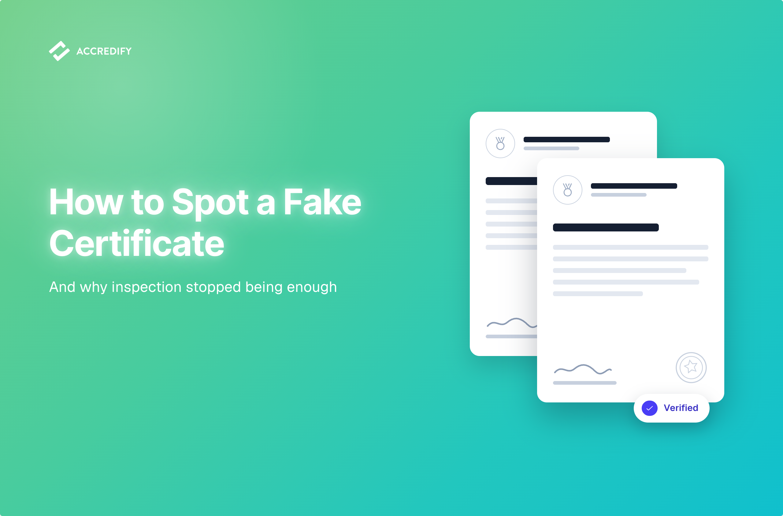 How to spot a fake certificate: two identical certificates overlapping, indistinguishable in appearance, with only one carrying a verified indicator